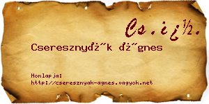 Cseresznyák Ágnes névjegykártya