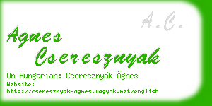 agnes cseresznyak business card